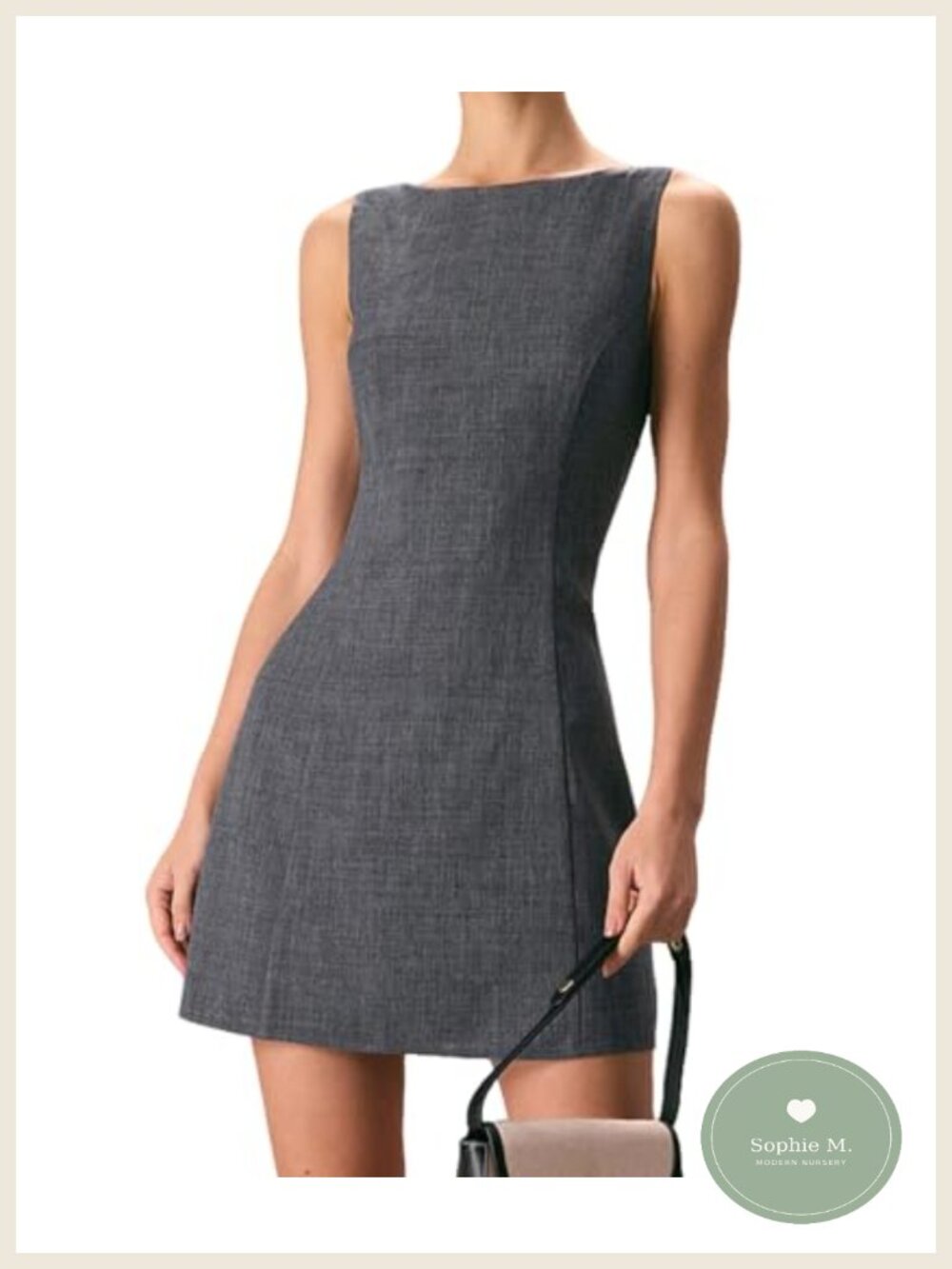Sleeveless A-Line Mini Dress Boat Neck V-Back Formal Cocktail